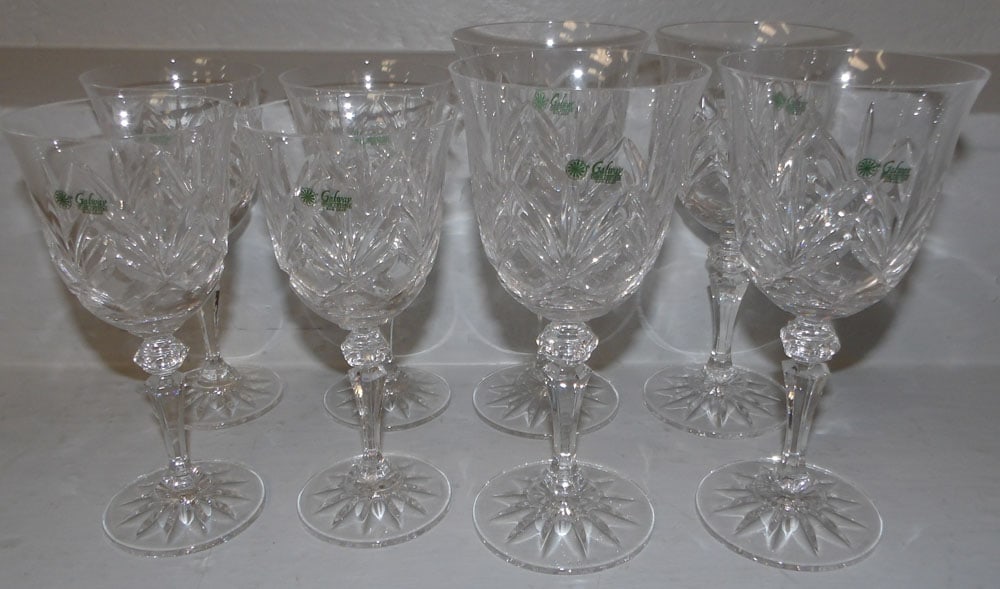 8 pieces of stemware signed Galway: 8 pieces of stemware signed Galway. Up to 7 1/2" H ALL DESCRIPTIONS AND ANY CONDITION STATEMENT GIVEN BY LANGSTON AUCTION GALLERY ARE STRICTLY OPINIONS AND LANGSTON'S SHALL HAVE NO RESPONSIBILITY FOR