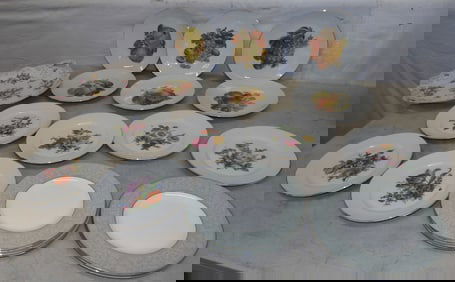 Lot of German, Royal Worcester, Plates & Dresden Porcelain Platter