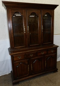 cherry two piece glass door china cabinet by Kincaid