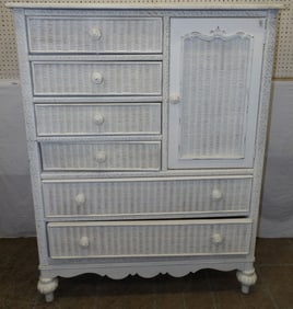 painted wicker chifforobe