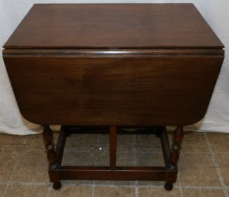 antique walnut diminutive drop leaf table