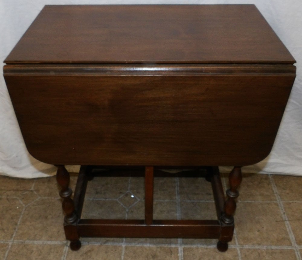 antique walnut diminutive drop leaf table (1 of 6)