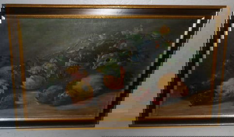 antique frame oil on canvas still life
