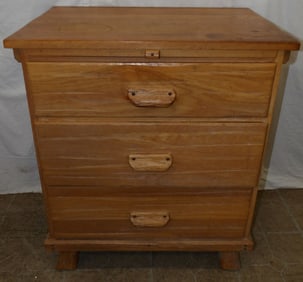 oak three drawer chest