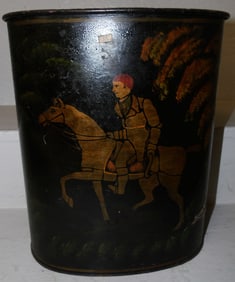 painted tole waste basket