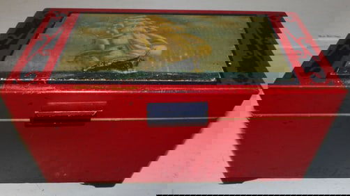 clipper ship paint decorated wooden box
