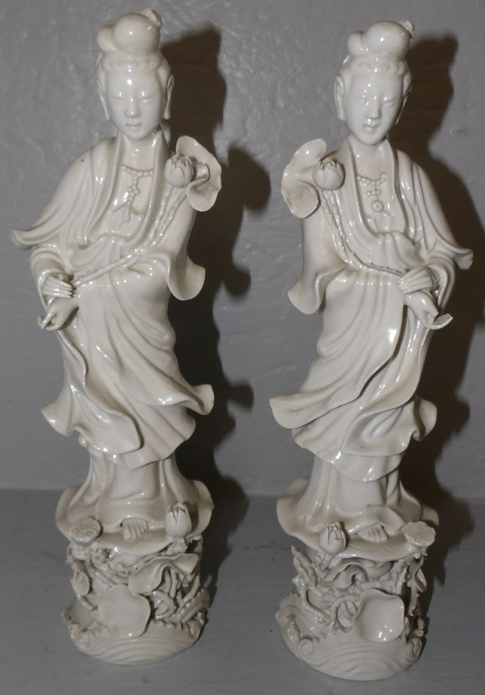 Pair of Blanc De Chine Porcelain Figurines (1 of 4)