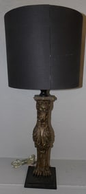 Painted Resin Gargoyle Form Lamp