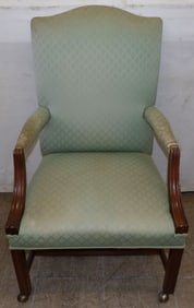 Cherry & Upholstered Library Chair