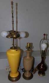 Lot of Pottery Lamps
