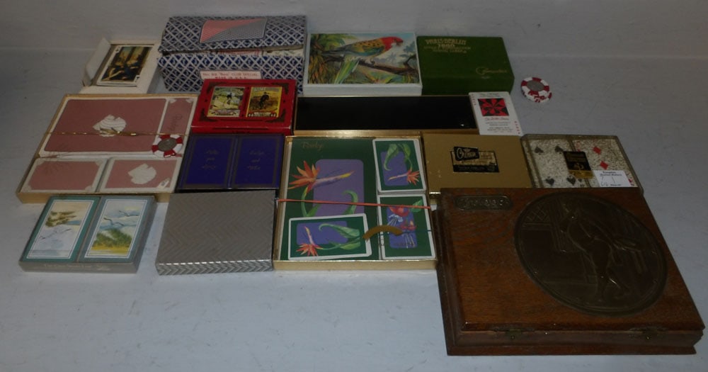 Lot of Vintage Playing Cards: Lot of Vintage Playing Cards . Up to 6 1/2" x 5" ALL DESCRIPTIONS AND ANY CONDITION STATEMENT GIVEN BY LANGSTON AUCTION GALLERY ARE STRICTLY OPINIONS AND LANGSTON'S SHALL HAVE NO RESPONSIBILITY FOR ER
