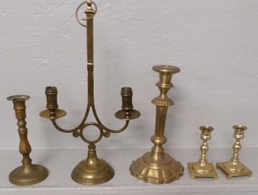 Lot of Brass Candlesticks