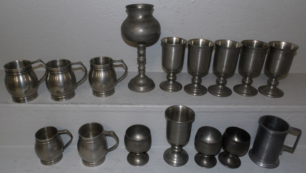 Lot of Pewter Goblets & Mugs (1 of 5)