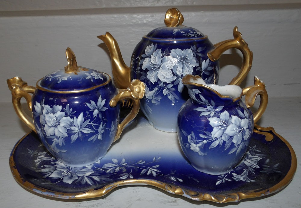 Painted French Porcelain Tea Set (1 of 6)