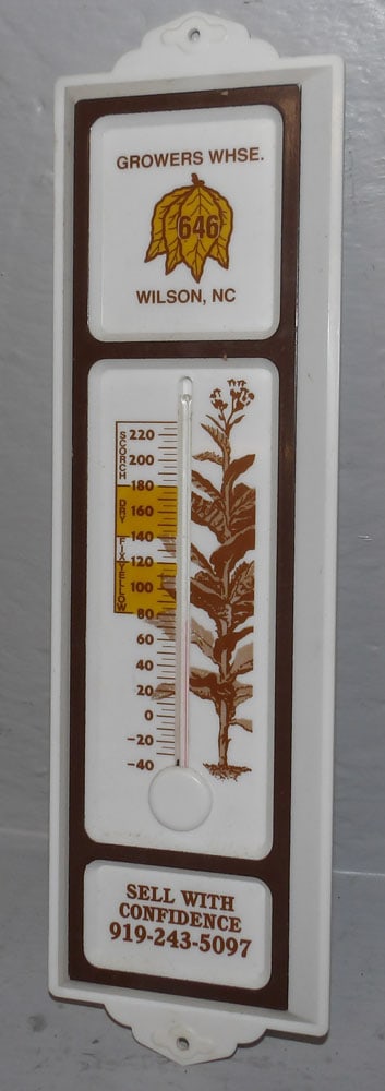 Growers Warehouse Wilson, N.C. Advertising Thermometer (1 of 5)