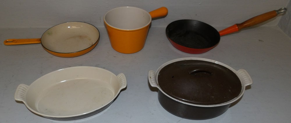 Lot of Enamel Cast Iron Pots by Le Creuset (1 of 5)