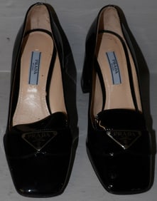 Pair of Black Pump Heels Marked Prada, (34 size)
