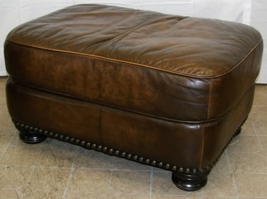 Large Modern Brown Leather Ottoman