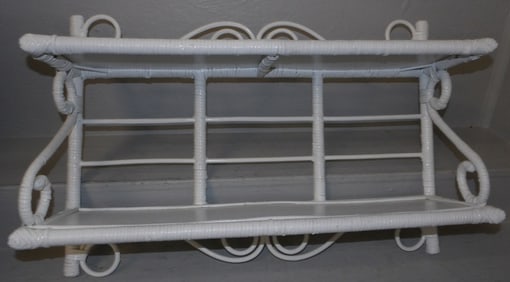 Painted Wicker Wall Shelf