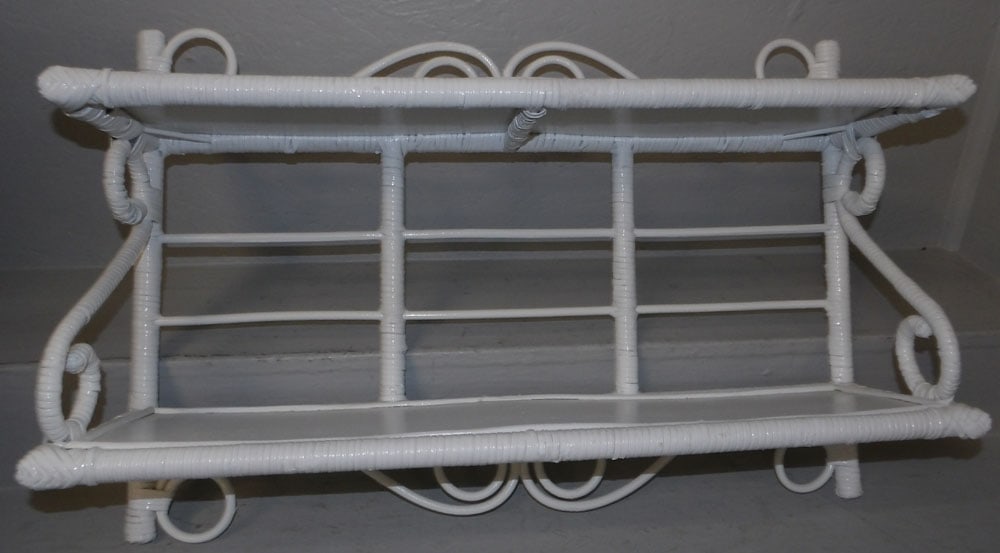 Painted Wicker Wall Shelf (1 of 3)