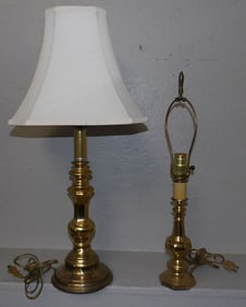 2 brass lamps