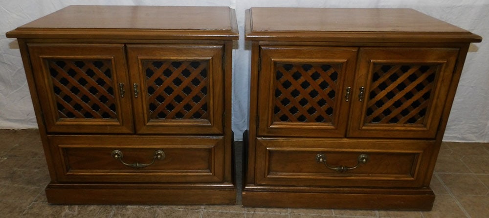 pair of mid century modern walnut night stands by Drexel (1 of 6)