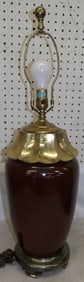 painted porcelain and gilded metal lamp