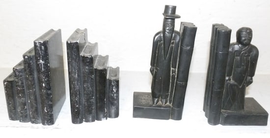 2 pair of marble book ends