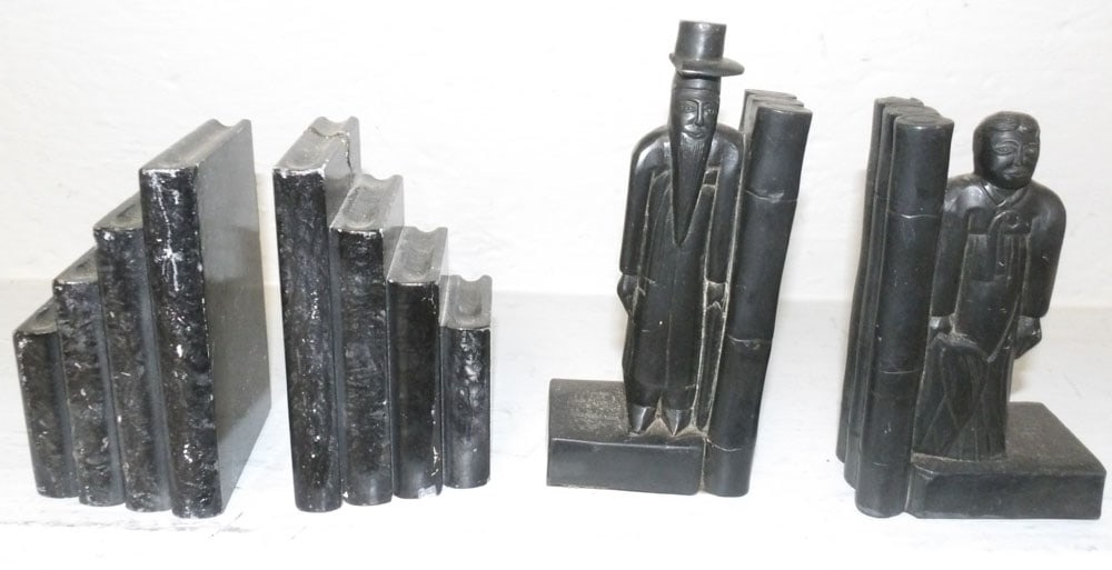 2 pair of marble book ends (1 of 3)