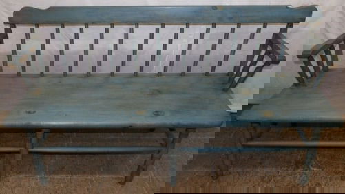 painted wood bench