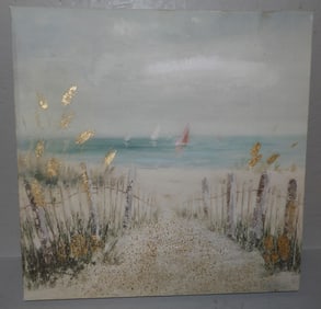 oil on canvas beach scene