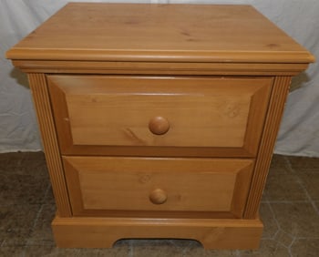 pine 2 drawer night stand