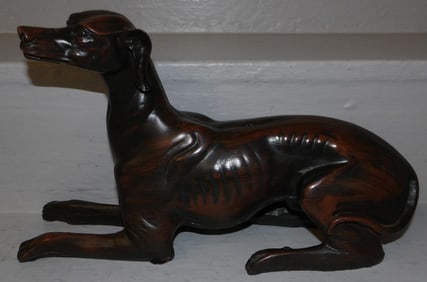 painted resin whippet statue