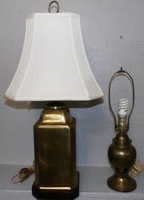 2 brass lamps