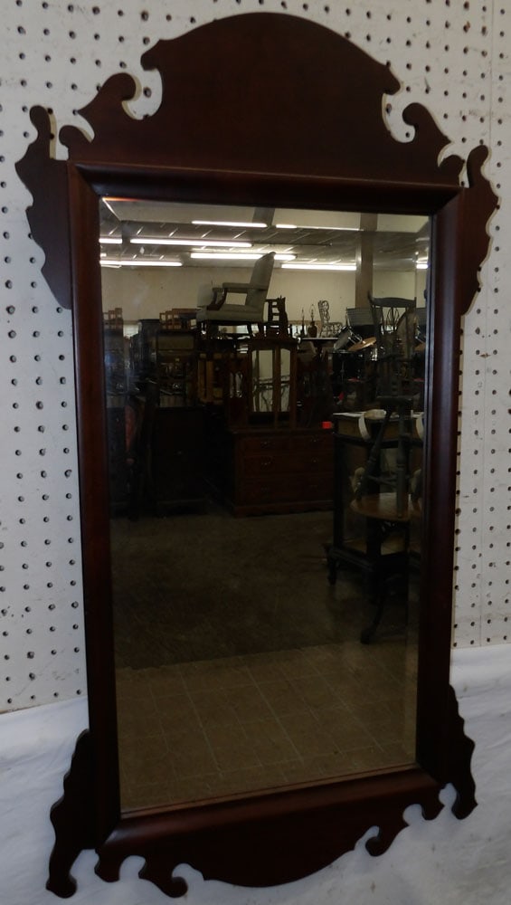 cherry framed bevel mirror (1 of 5)