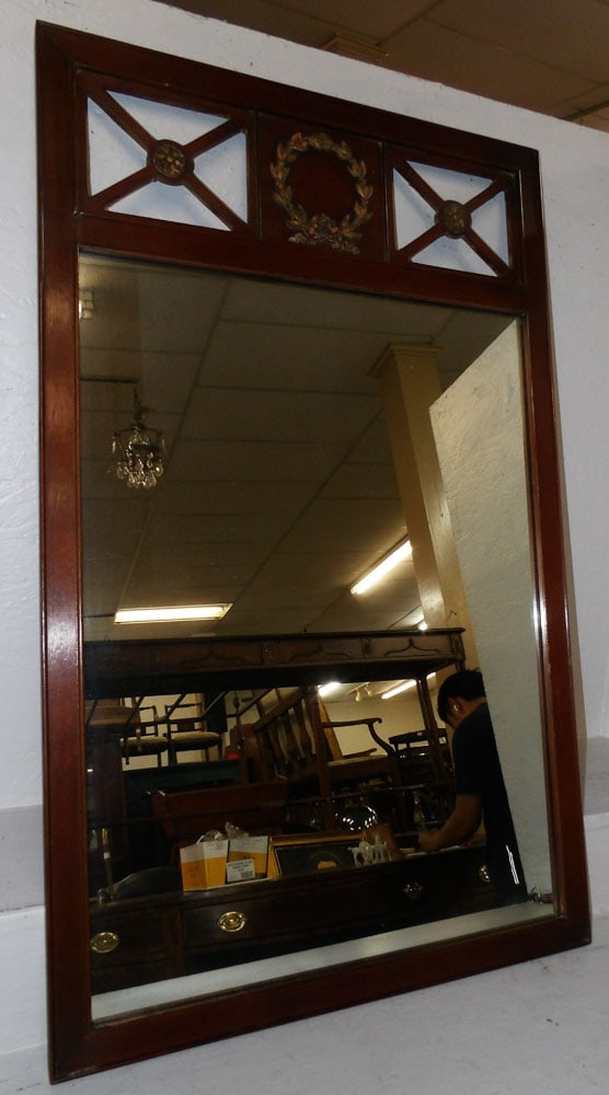 mahogany framed mirror (1 of 2)