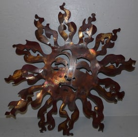 copper sun wall hanging