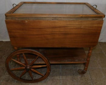 antique walnut tea cart