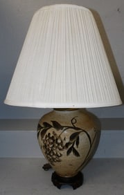 painted pottery lamp