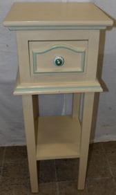 painted wood one drawer stand