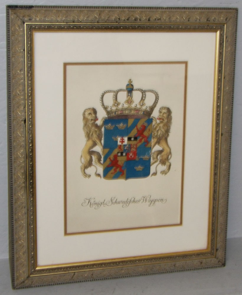 Framed & Matted Coat of Arms Engraving: Framed & Matted Coat of Arms Engraving. 19" x 23 1/2" ALL DESCRIPTIONS AND ANY CONDITION STATEMENT GIVEN BY LANGSTON AUCTION GALLERY ARE STRICTLY OPINIONS AND LANGSTON'S SHALL HAVE NO RESPONSIBILITY F