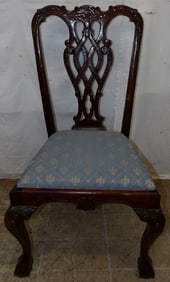 Carved Mahogany Side Chair with Ball & Claw Feet
