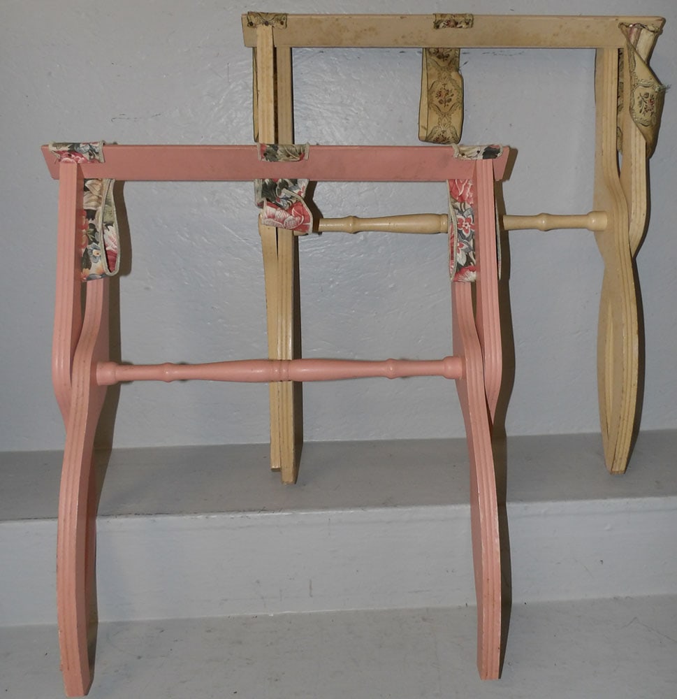 Two Vintage Painted Wood Luggage Racks (1 of 3)