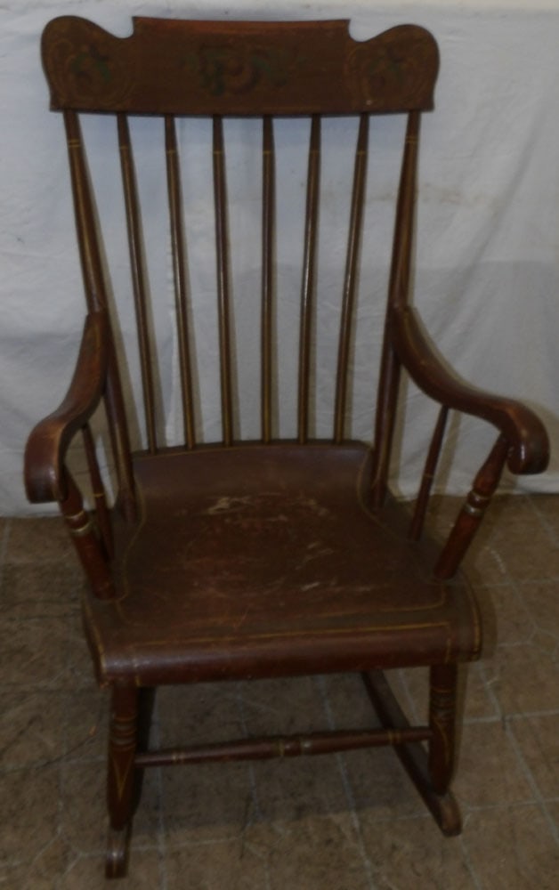 Antique Paint Decorated Rocker (1 of 6)