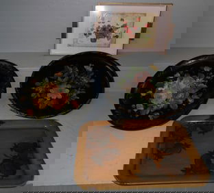 Four Paint Decorated Tole Trays