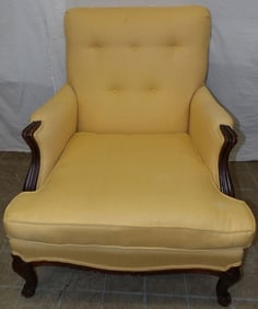 Walnut & Upholstered Arm Chair