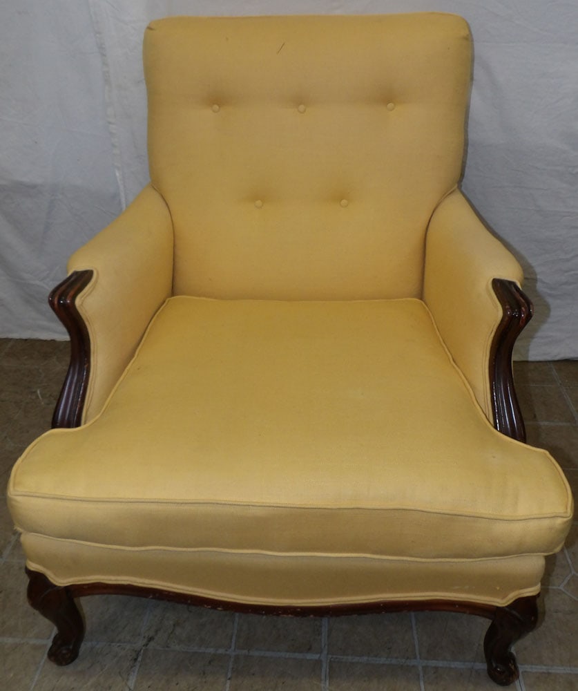 Walnut & Upholstered Arm Chair (1 of 5)