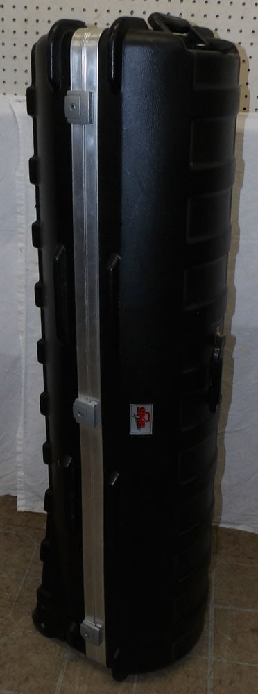 SKR Golf Bag Case with Wheels: SKR Golf Bag Case with Wheels. 48" L 11 1/2" W 12 1/2" D ALL DESCRIPTIONS AND ANY CONDITION STATEMENT GIVEN BY LANGSTON AUCTION GALLERY ARE STRICTLY OPINIONS AND LANGSTON'S SHALL HAVE NO RESPONSIBILIT