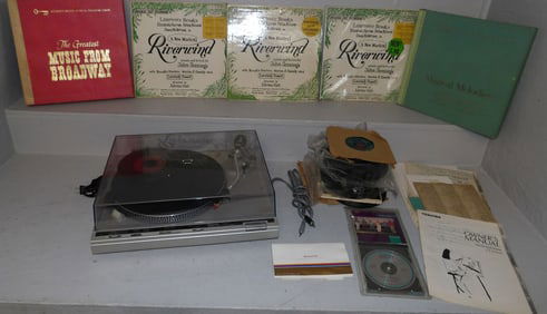 Vintage Record Player with Records