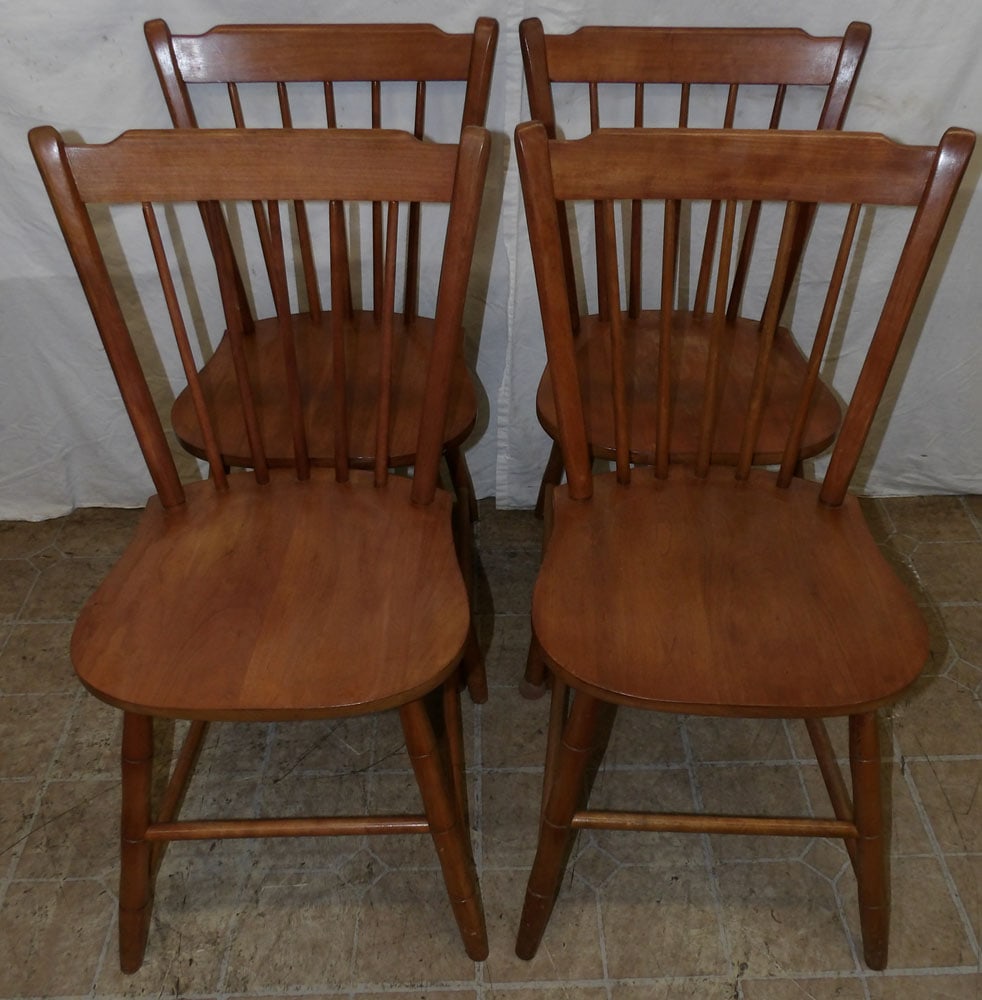 Set of Four Cherry Windsor Style Dining Chairs (1 of 6)